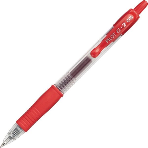 Pilot Gel Pen, Retractable, Refillable, Extra Fine Point, Red PK PIL31105